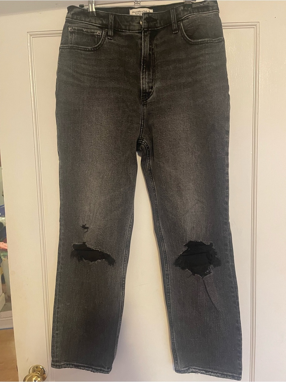 Abercrombie & Fitch Gray Black Washed Straight Jeans
